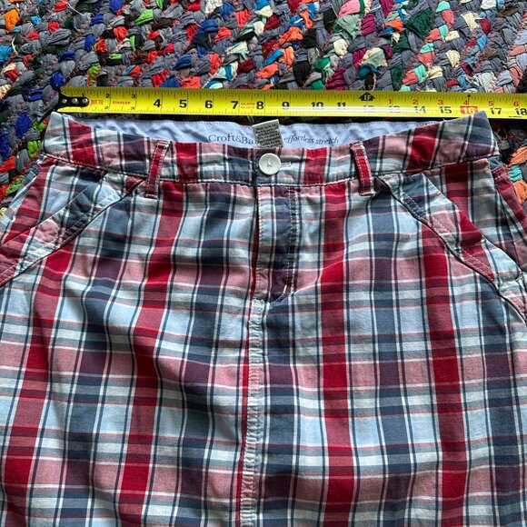 Croft & Barrow Red Blue Plaid Skort Women's Size 12 Stretch Preppy Y2K Americana - Picture 15 of 16